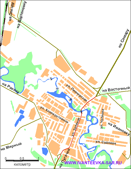 карта Ивантеевки Саратовской области